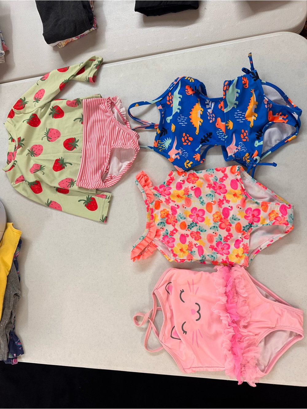 Multiples Kids Swim Set - Green, Blue, Pink, Coral Floral
